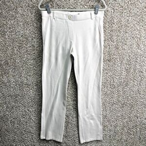 Betabrand Dress Pants Womens Large White Ponte Stretch Pull On Yoga Straight Leg